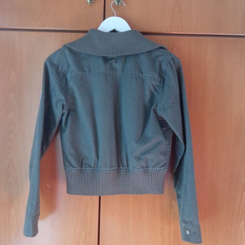 Biston jean jacket used, khaki, crop, slim fit, spring summer