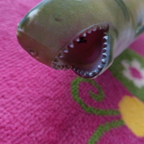 Plastic shark like new with horn sound, about 42 cm long