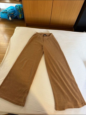 Pants with elastic waist like new, beige and brown, size M 38 10