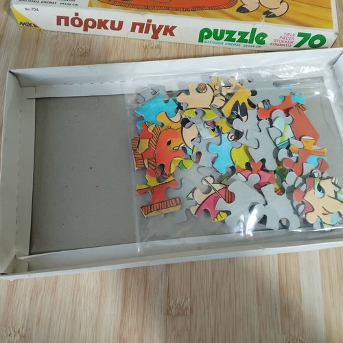 Mika Porky Pig Puzzle 70 Pieces and Disney Memory Board Games used