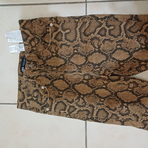Zara animal print skinny jeans like new, black and brown