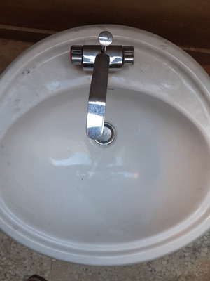 Countertop sink with faucet used, 60x50 cm