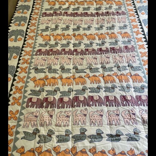 Ethnic Patchwork Handmade Quilt 100% Cotton 150x230cm