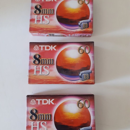 TDK HS 60 8mm videocamera tapes, set of 3