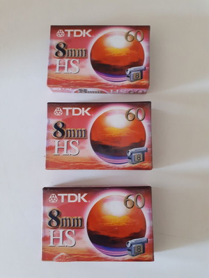 TDK HS 60 8mm videocamera tapes, set of 3