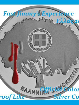 Greece Official Colored Silver 5 Euro Coin 200 Years Since Chios Massacre New