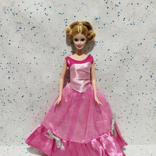 Barbie Pixie like new with pink satin and tulle gown
