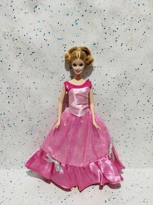 Barbie Pixie like new with pink satin and tulle gown