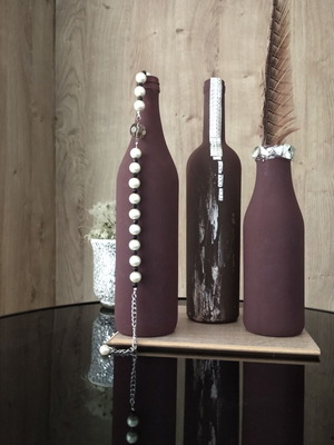 Handmade decorative vases made from bottles, custom made