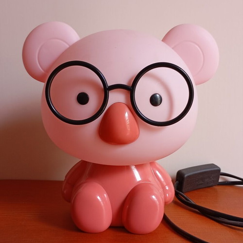 Pink Koala Lamp with Glasses like new