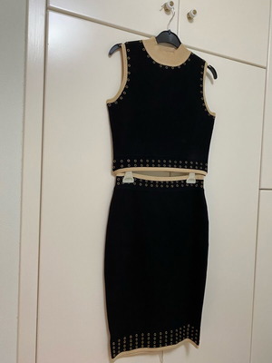 WOW blouse and skirt set like new, black and beige