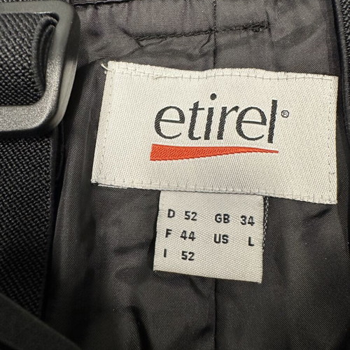 Etirel unisex ski pants, black, size Large, zipper pocket
