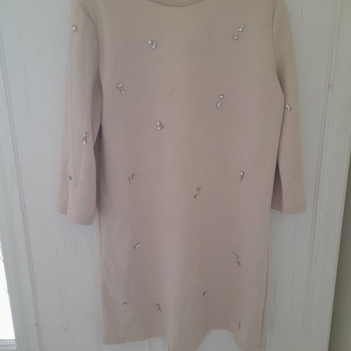 Sinsay oversized dress with rhinestones, like new, beige, size L
