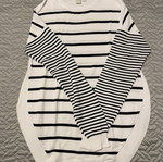 Prenatal knitted maternity blouse white striped, M