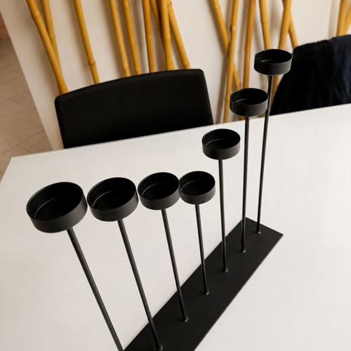 Candelabrum 7-Seat black matte metal like new