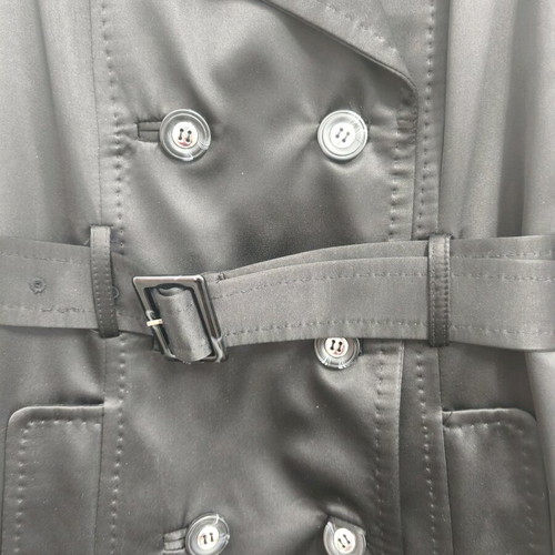 Mango black shiny trench coat, size S