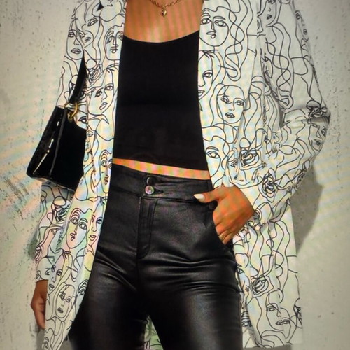 Jacket with patterns new, white and black, size S