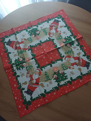 Christmas tablecloth square 64x64, like new
