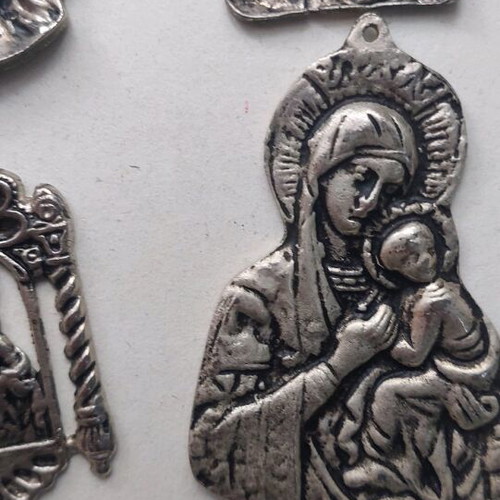Religious relics collection like new, 4 metal embossed icons