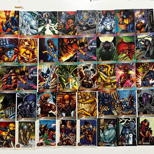 Marvel Metal & Fleer Ultra X-Men 1995 trading cards used, set of 50