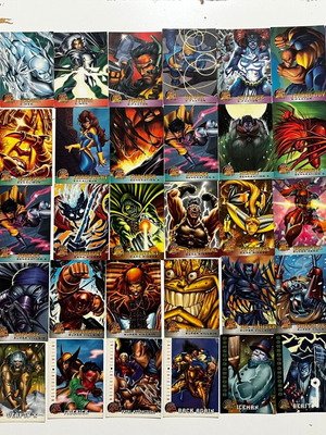 Marvel Metal & Fleer Ultra X-Men 1995 trading cards used, set of 50