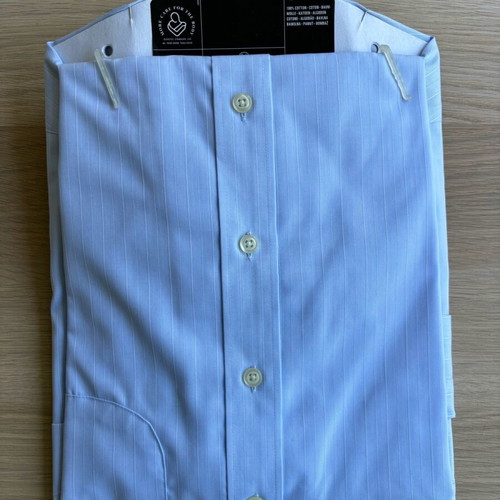 New Westbury solid light blue shirt with white stripes, size M