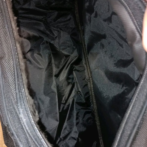 F 50 bag used, black, small with handles and shoulder strap