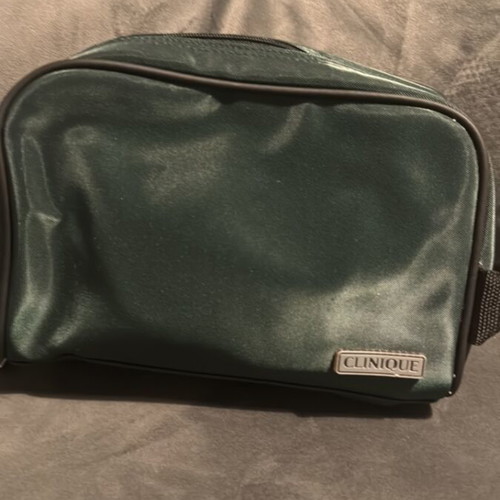Clinique toiletries bag like new, green, waterproof
