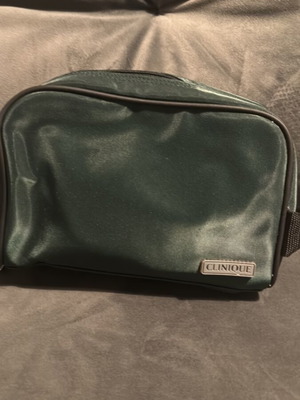 Clinique toiletries bag like new, green, waterproof