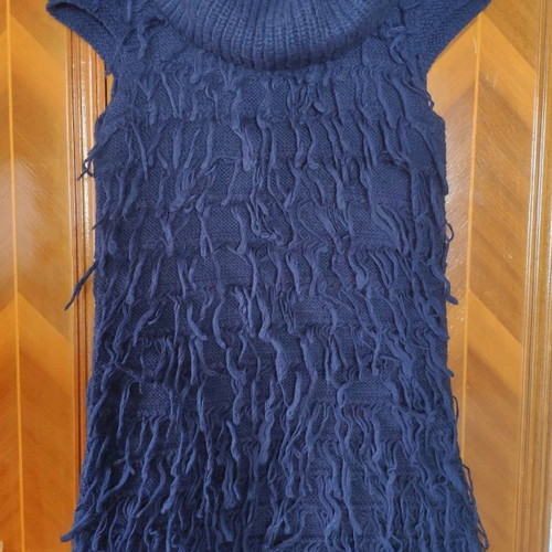 Andonella wool turtleneck dress used, dark blue, size S-M