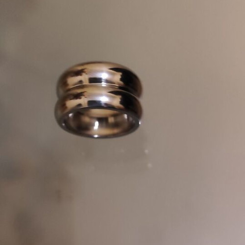 Silver ring new stainless steel size 9 with linked bands design