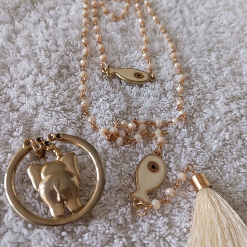 Handmade jewelry new with necklace and elephant brooch