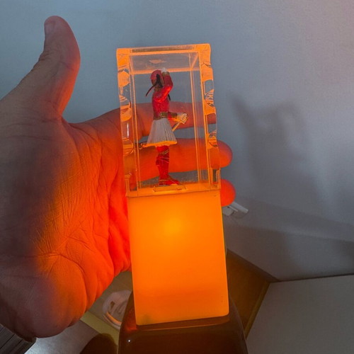 Evzones soldier figurine in plastic illuminated base like new