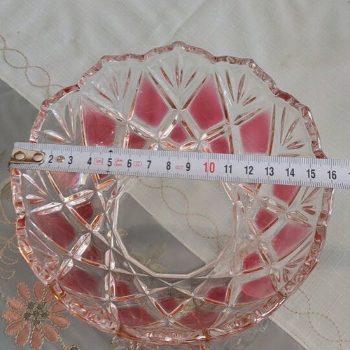 Vintage glass fondue pot like new, 12 cm height, 16 diameter