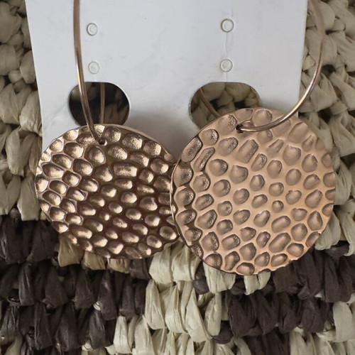 Earrings new, pink and gold tone