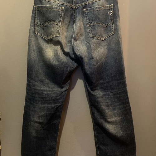 Please women's denim jeans Medium blue made in Italy like new