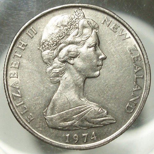 New Zealand 5 coins 50 cents used, 1967-1981, Elizabeth II
