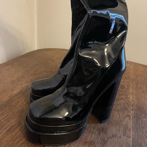 Patent leather boots