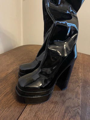 Patent leather boots