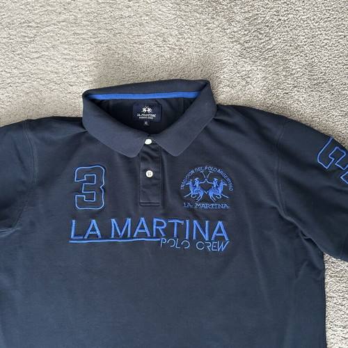 La Martina embroidered logo polo shirt, navy, XL