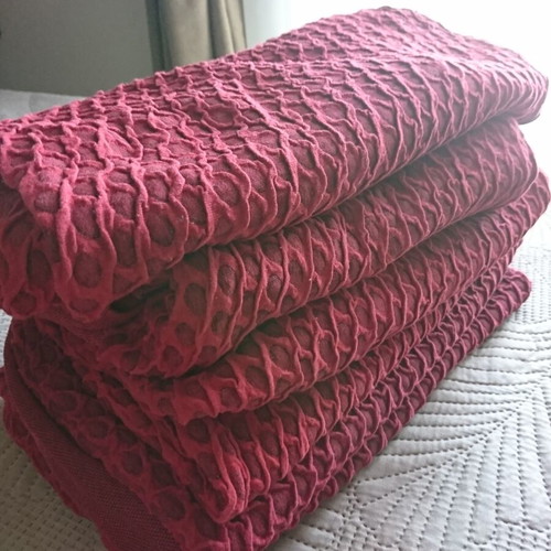 Elastic cotton chair covers like new, pack of 6, burgundy