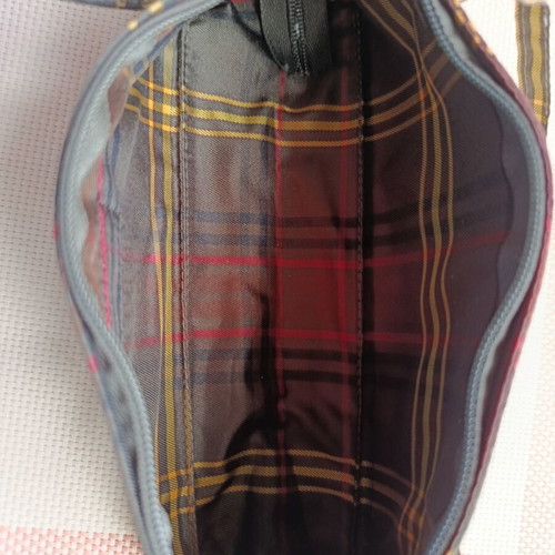 Harrods Knightsbridge toiletry bag with check pattern like new