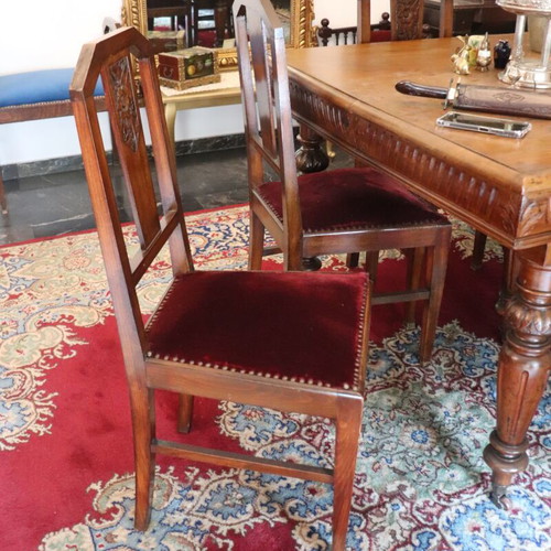 Classic handmade solid wood dining set like new