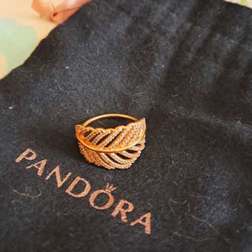 Pandora Rose ring size 54, like new, gold plated silver with rose gold