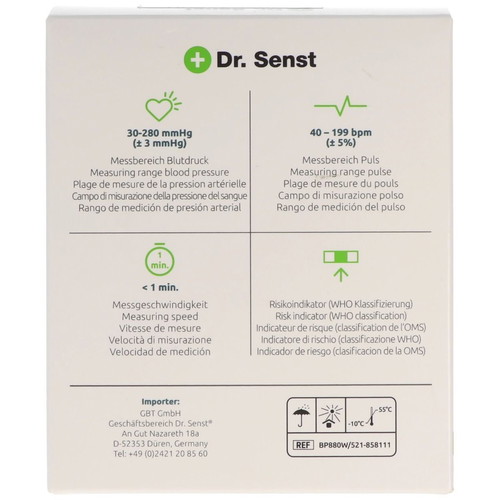 Dr. Senst BP880W digital wrist blood pressure monitor made to order with arrhythmia detection