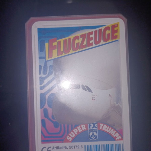 Super Trumpf card game like new with airplane theme by F.X. Schmid