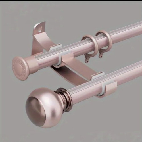 Curtain Rod Double Bracket Set new, rose gold