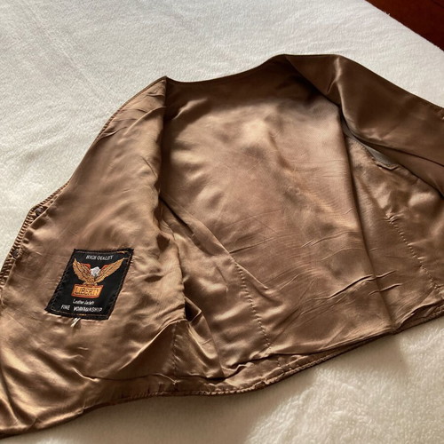 Leather women's vest used, brown, Libertee, size L