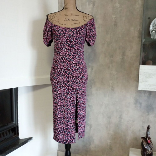 95% viscose summer long dress. Casual midi dress.