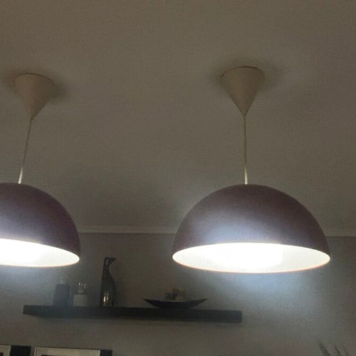 IKEA aluminum ceiling lights red 45cm diameter like new